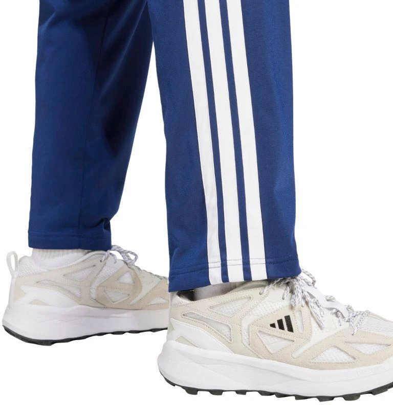 Vyriškos adidas 3-juostelių trikotažinės kelnės su atviru kraštu, klasikinis kirpimas, mėlynos JI8803