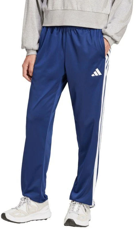 Vyriškos adidas 3-juostelių trikotažinės kelnės su atviru kraštu, klasikinis kirpimas, mėlynos JI8803