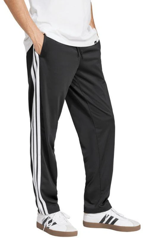 Vyriškos „adidas 3-Stripes Tricot“ tiesaus kirpimo kelnės atvira apačia, juodos, JI8802