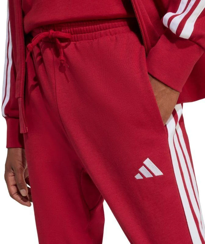 Vyriškos adidas Essential 3-Stripes French Terry bordo spalvos kelnės KR2702