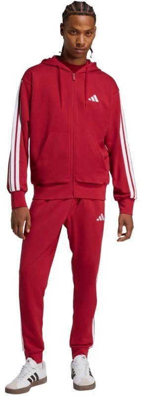Vyriškos adidas Essential 3-Stripes French Terry bordo spalvos kelnės KR2702