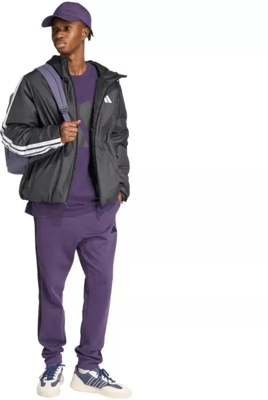 Vyriškos adidas Essentials 3-Stripes fleecinės kelnės violetinės JX0750