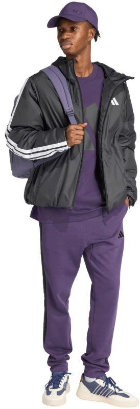 Vyriškos adidas Essentials 3-Stripes fleecinės kelnės violetinės JX0750