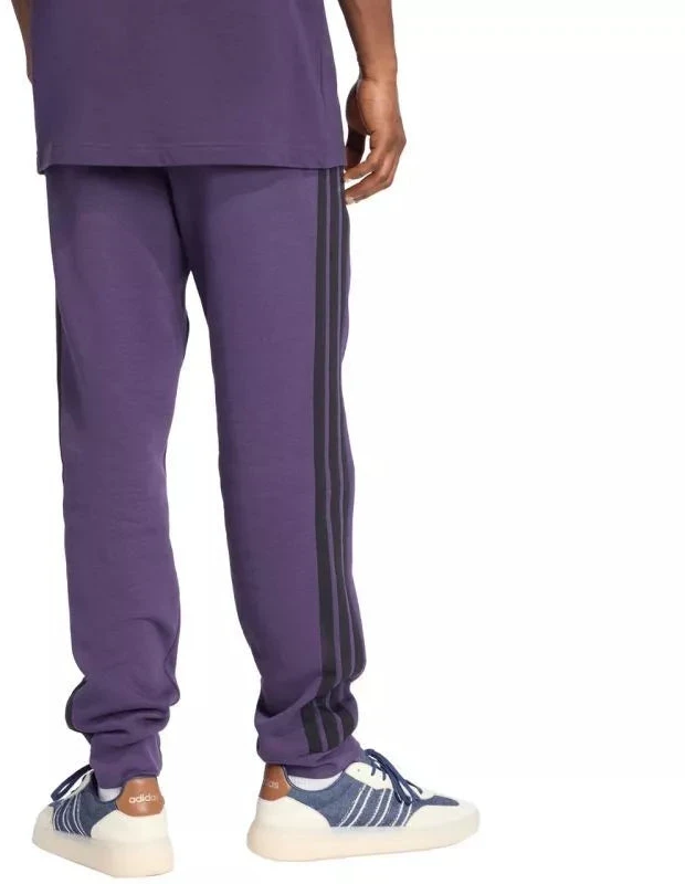 Vyriškos adidas Essentials 3-Stripes fleecinės kelnės violetinės JX0750