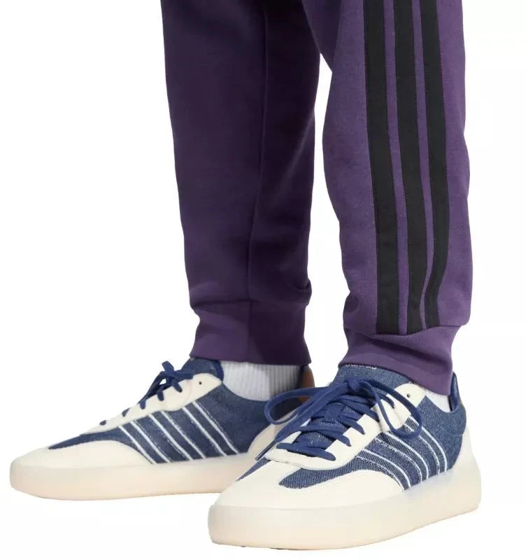 Vyriškos adidas Essentials 3-Stripes fleecinės kelnės violetinės JX0750