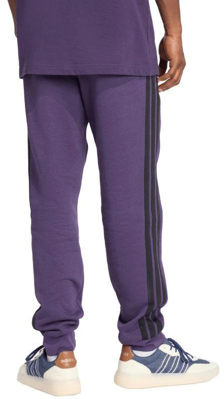 Vyriškos adidas Essentials 3-Stripes fleecinės kelnės violetinės JX0750