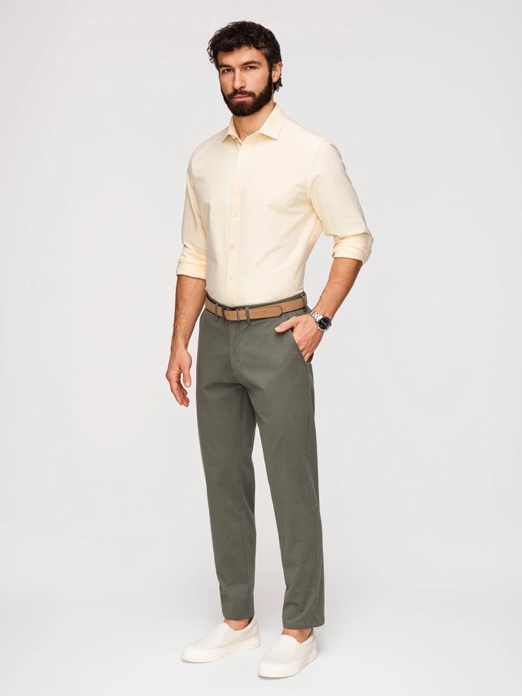 Vyriškos chaki chino kelnės regular fit