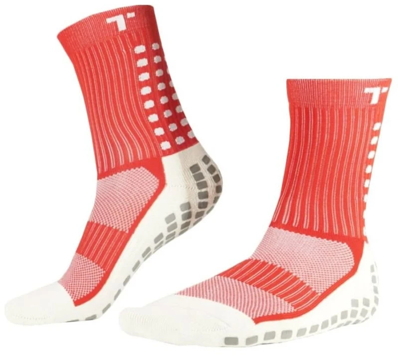 Vyriškos futbolo kojinės Trusox 3.0 Thin, raudonos ir baltos spalvos