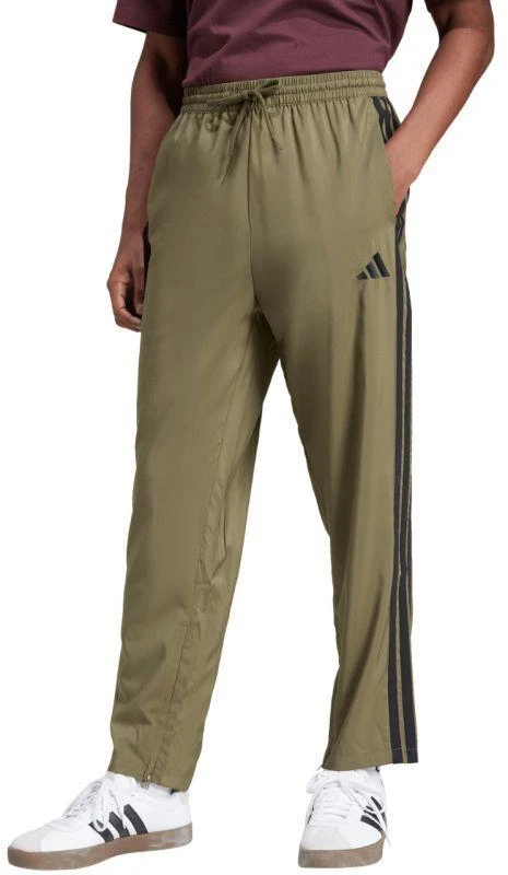 Vyriškos kelnės adidas Essentials Stanford su 3 dryželiais, atvirais kraštais, alyvuogių spalvos JE6401