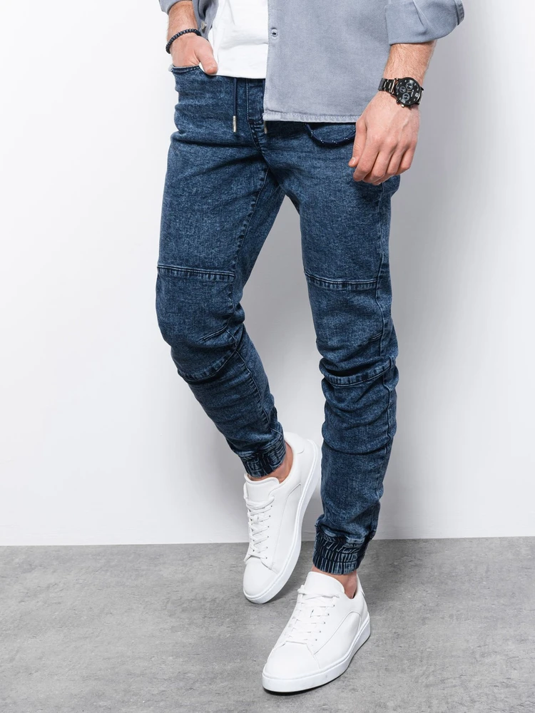 Vyriškos mėlynos jogger tipo kelnės