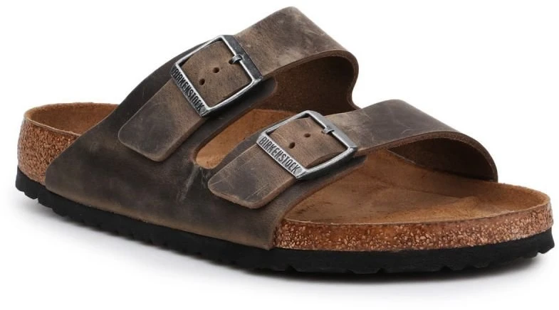 Vyriškos odinės šlepetės Birkenstock Arizona BS, rudos