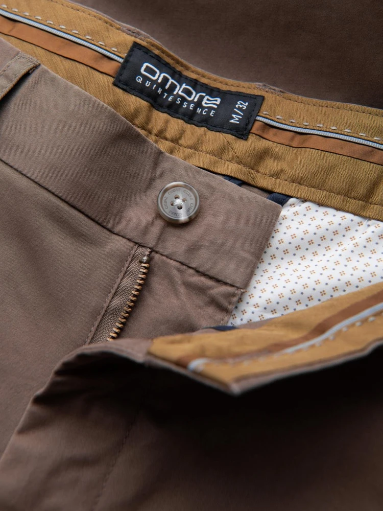 Vyriškos rudos chino kelnės regular fit