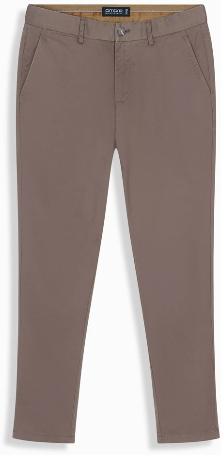 Vyriškos rudos chino kelnės regular fit