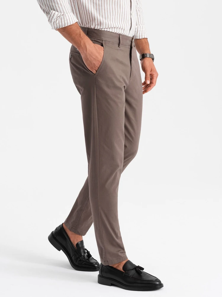 Vyriškos rudos chino kelnės regular fit