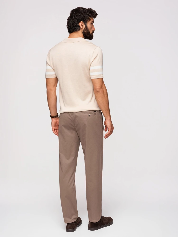 Vyriškos rudos chino kelnės regular fit