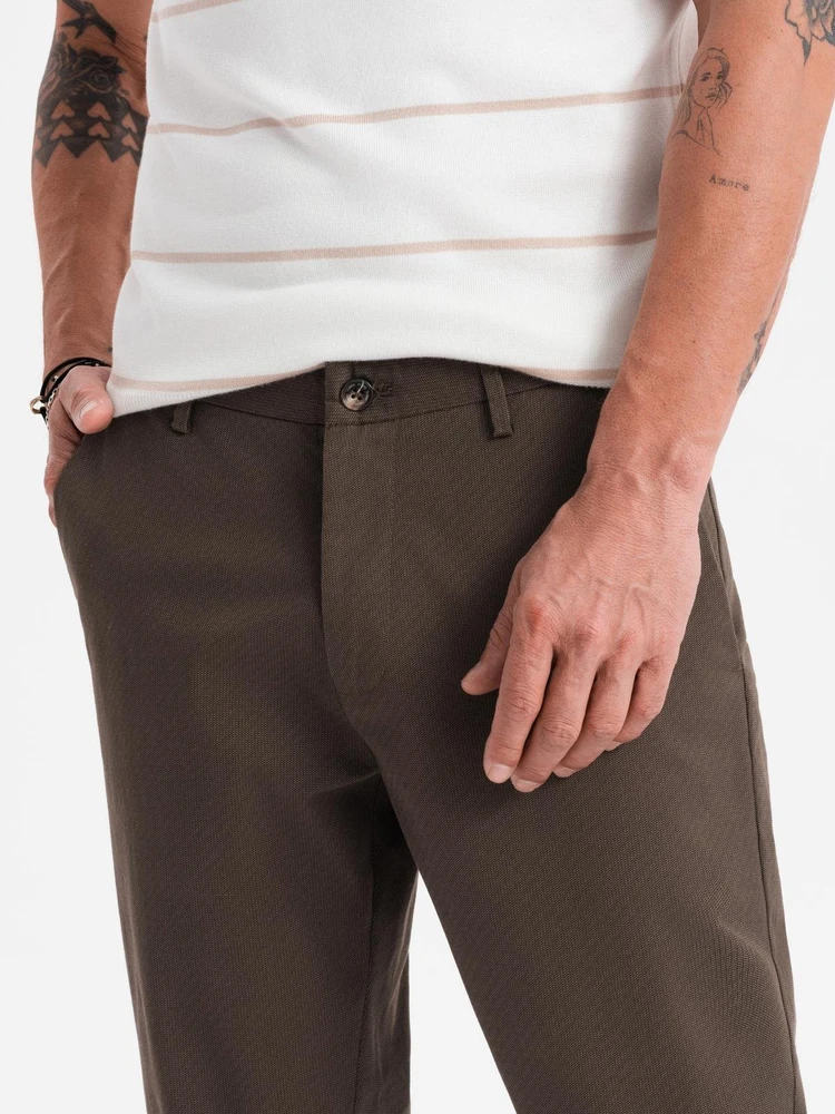 Vyriškos rudos chino kelnės, regular fit