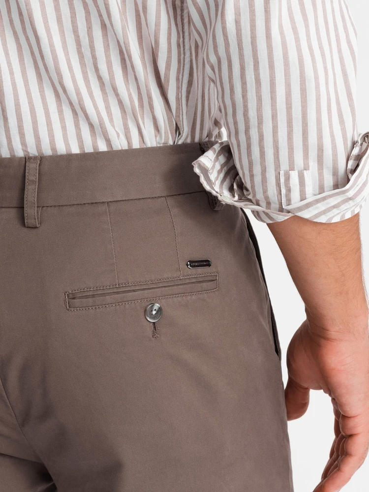 Vyriškos rudos chino kelnės regular fit