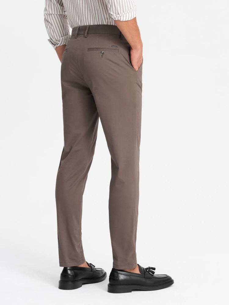 Vyriškos rudos chino kelnės regular fit