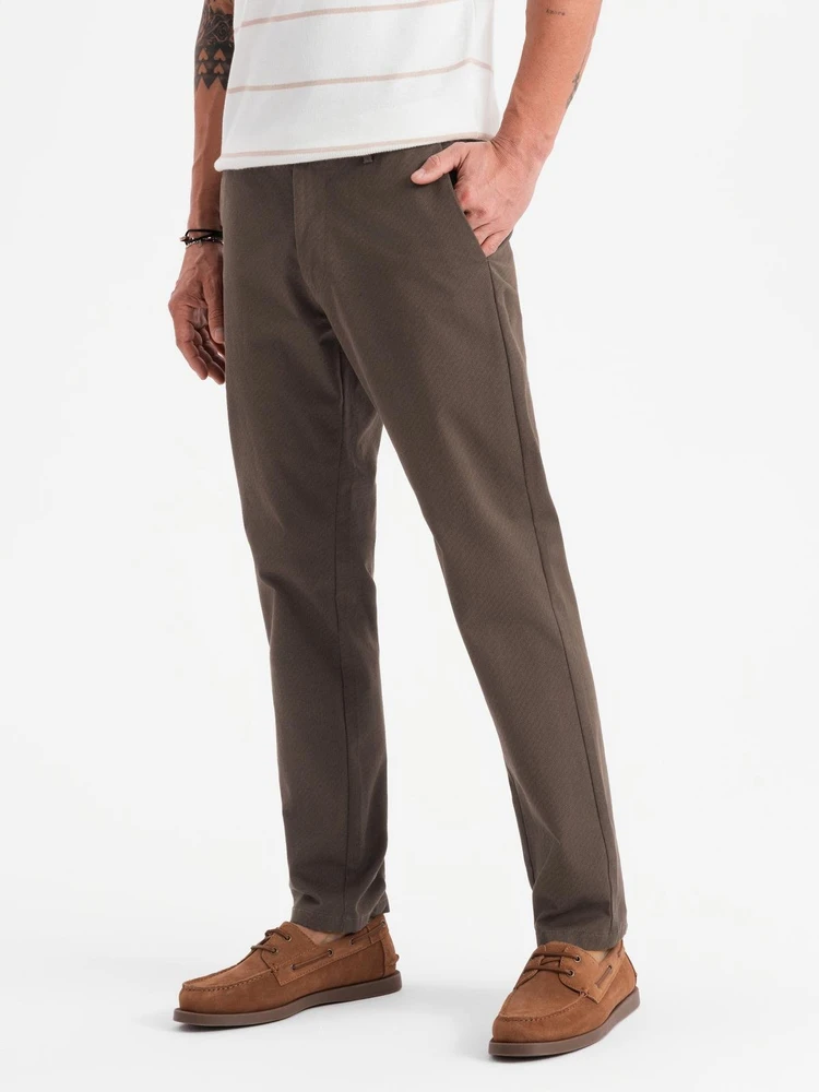 Vyriškos rudos chino kelnės, regular fit