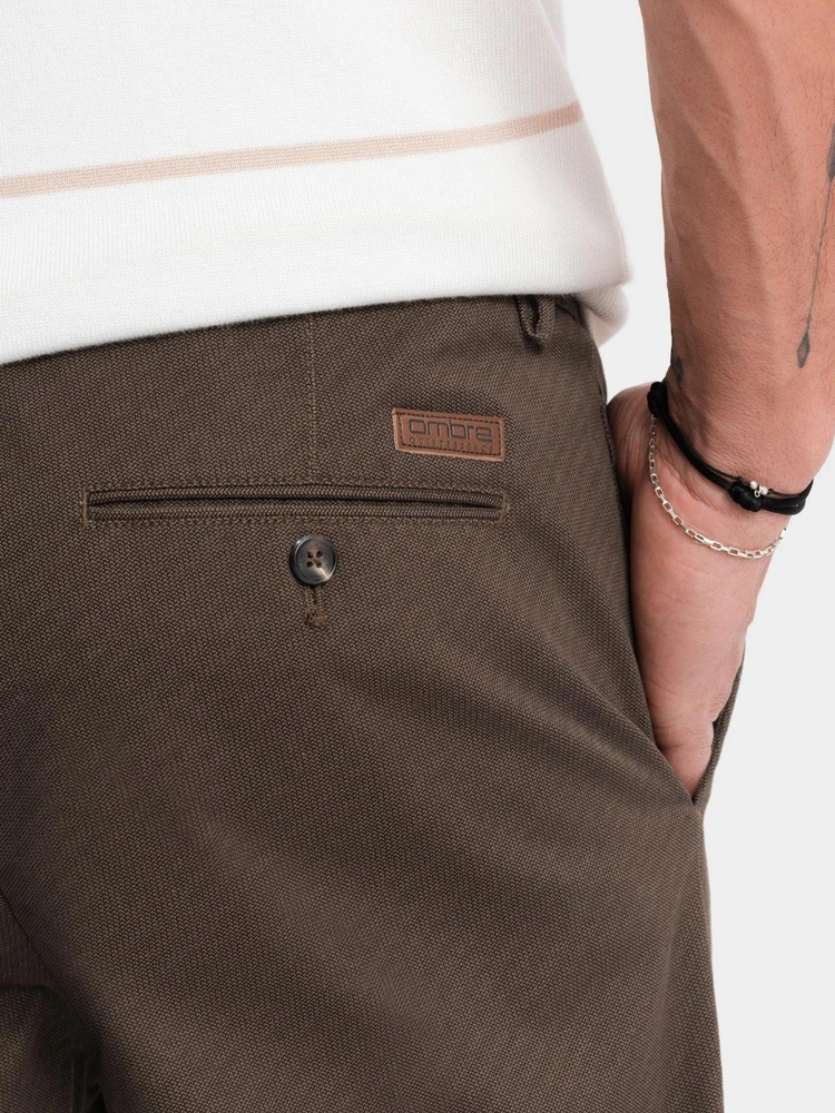 Vyriškos rudos chino kelnės, regular fit