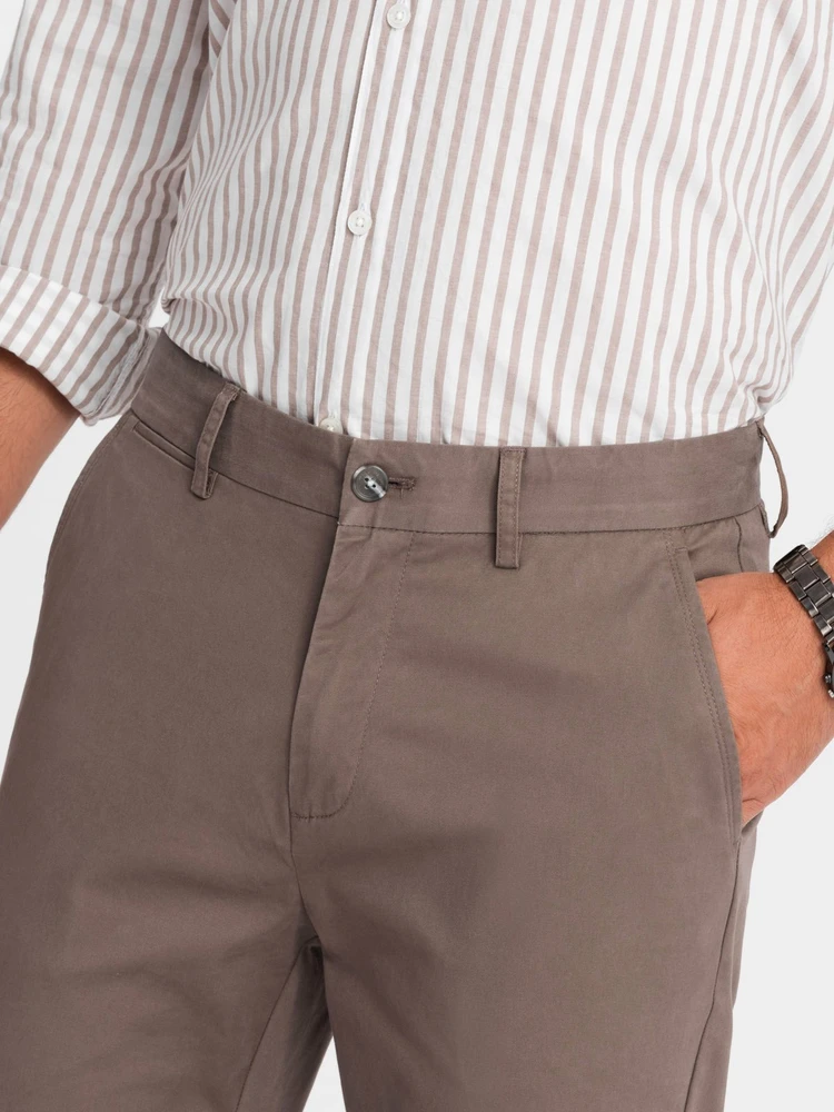 Vyriškos rudos chino kelnės regular fit