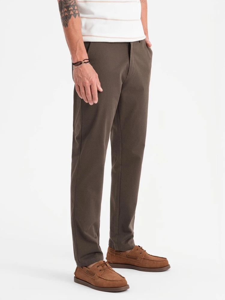 Vyriškos rudos chino kelnės, regular fit