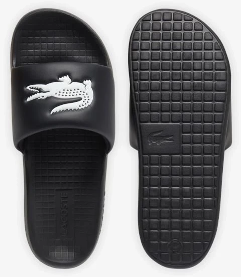 Vyriškos šlepetės Lacoste Serve Slide 1.0, juodos ir baltos
