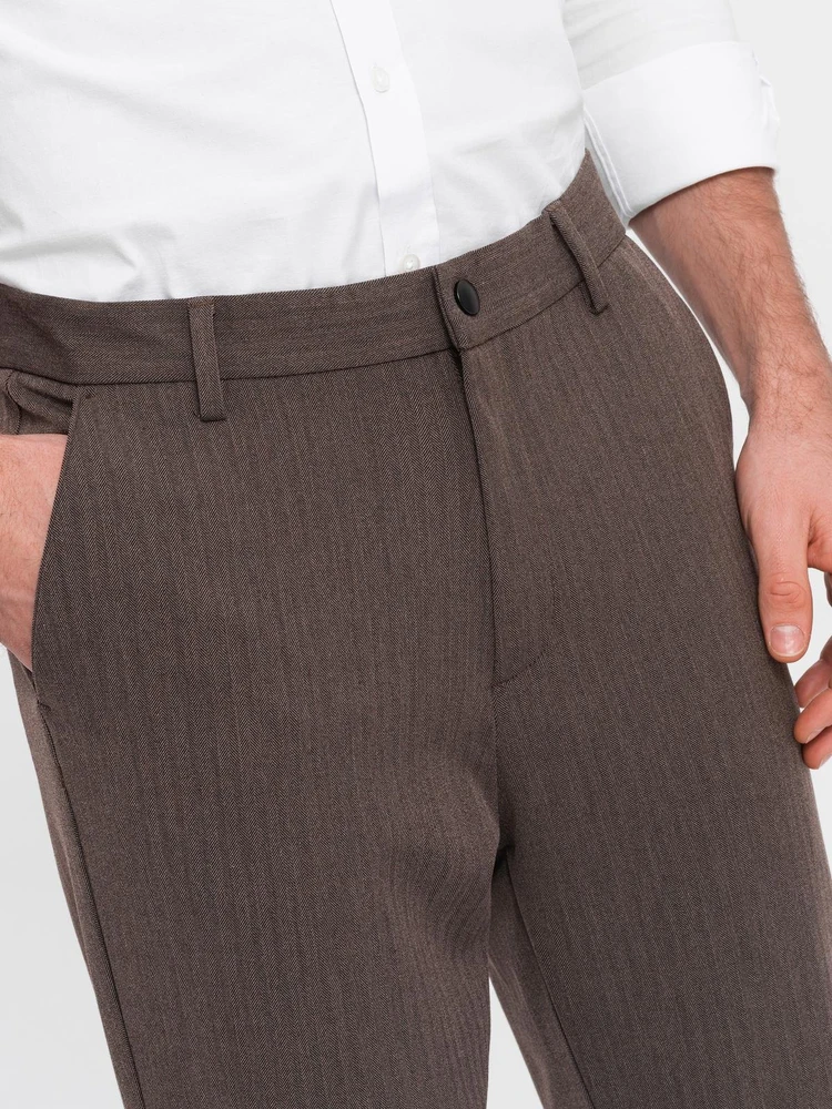 Vyriškos smėlio spalvos chino kelnės slim fit