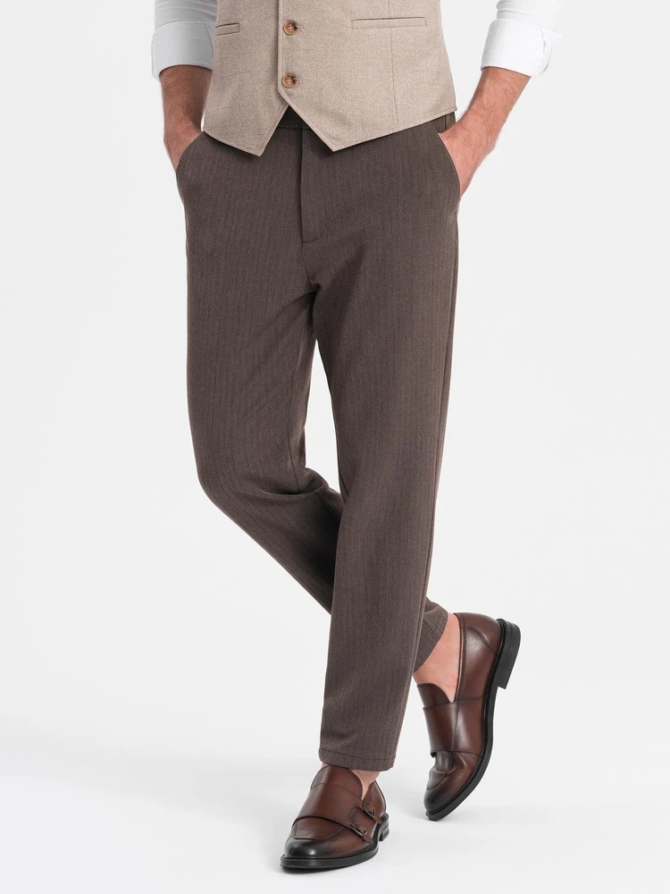 Vyriškos smėlio spalvos chino kelnės slim fit