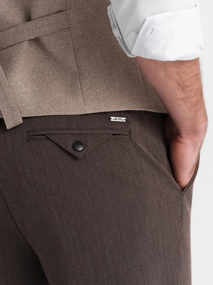 Vyriškos smėlio spalvos chino kelnės slim fit