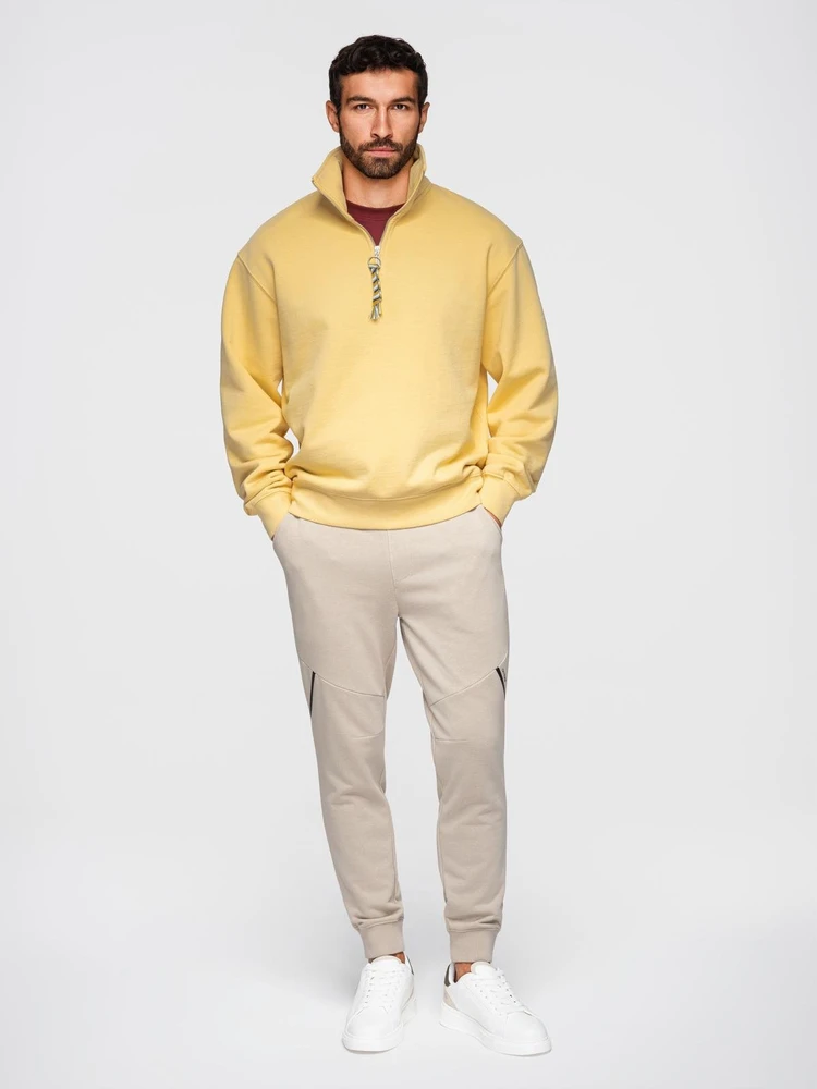 Vyriškos smėlio spalvos jogger tipo kelnės