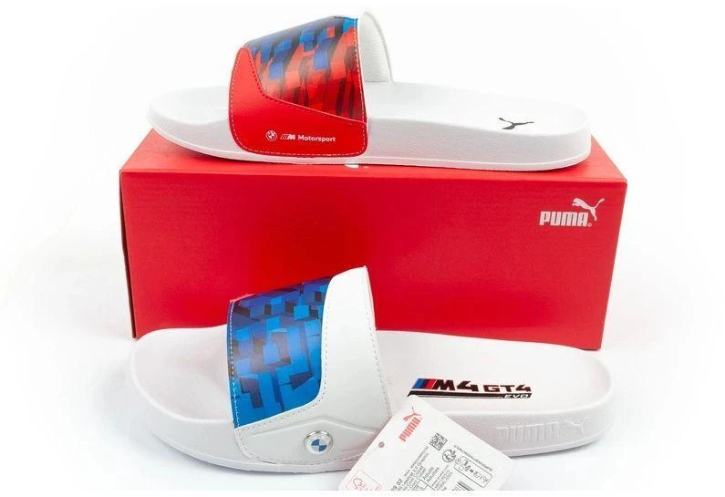 Vyriškos sportinės šlepetės Puma BMW MMS Leadcat 2.0 Graphic, madingos, baltos