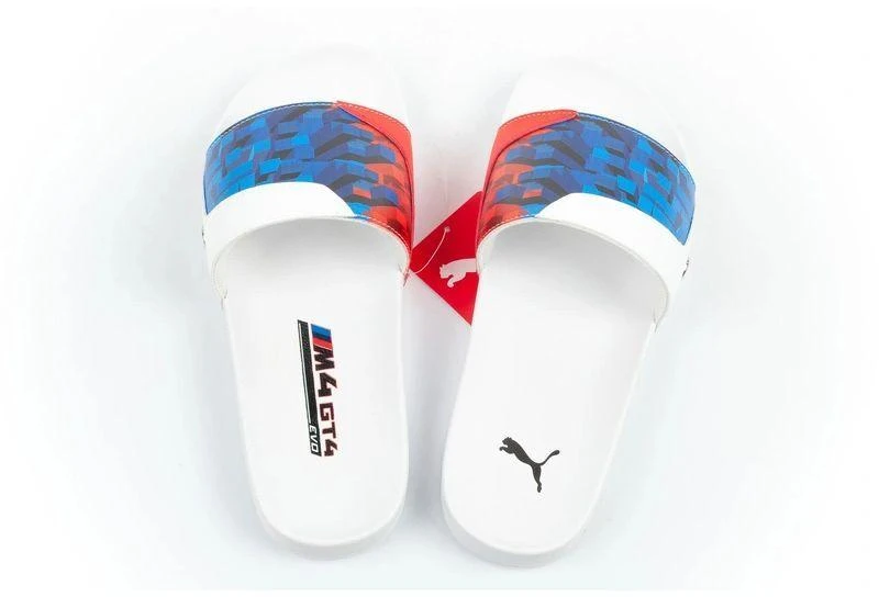 Vyriškos sportinės šlepetės Puma BMW MMS Leadcat 2.0 Graphic, madingos, baltos