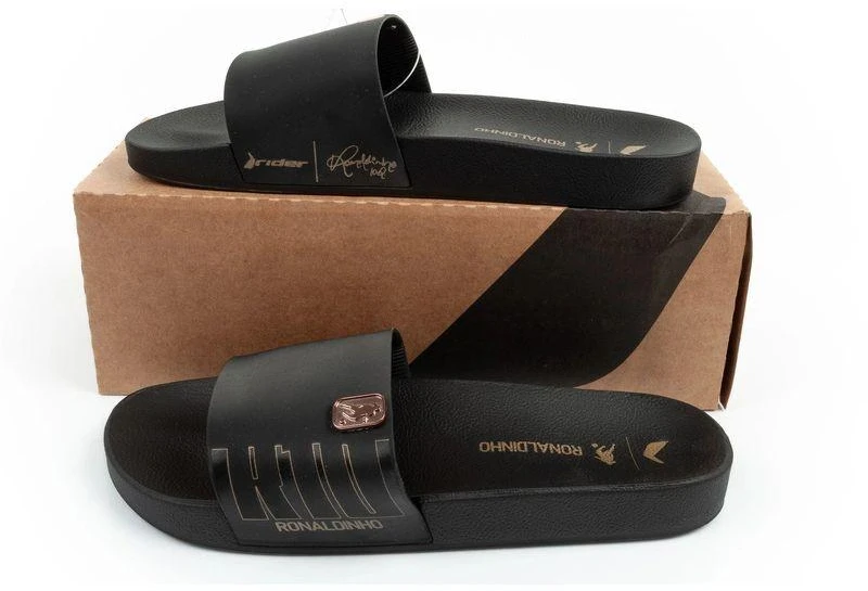Vyriškos sportinės šlepetės Rider R10 Slide, patogios, juodos