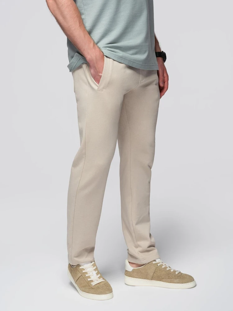 Vyriškos medvilninės sportinės kelnės Ombre Clothing, šviesiai smėlio