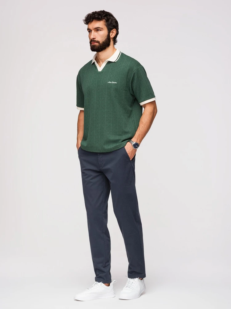Vyriškos tamsiai mėlynos chino kelnės regular fit