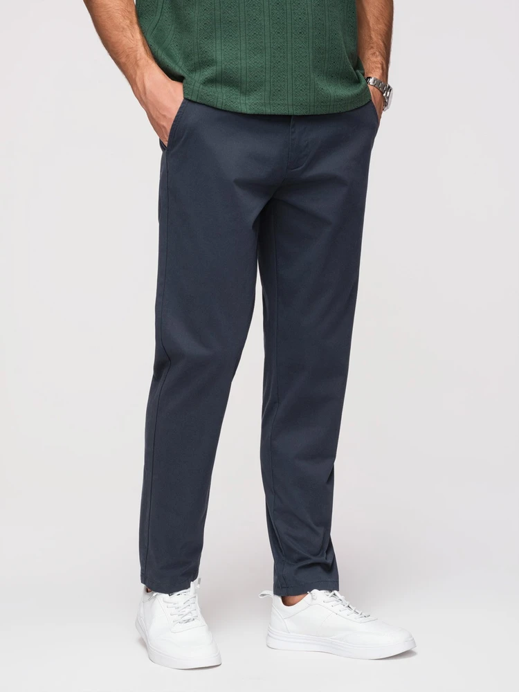 Vyriškos tamsiai mėlynos chino kelnės regular fit