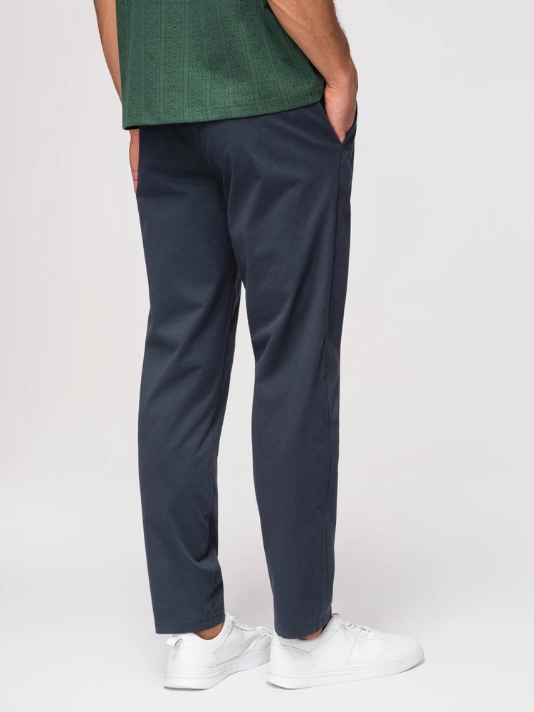Vyriškos tamsiai mėlynos chino kelnės regular fit