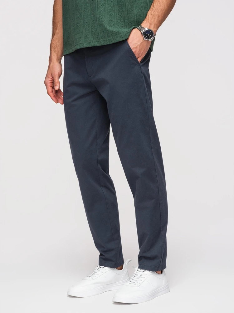 Vyriškos tamsiai mėlynos chino kelnės regular fit