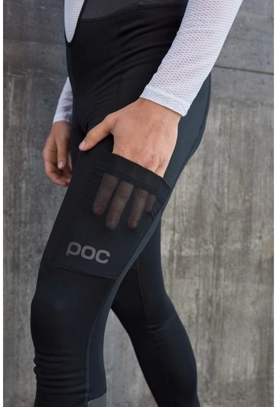 Vyriškos žieminės dviratininko kelnės POC Thermal Cargo Tights, juodos