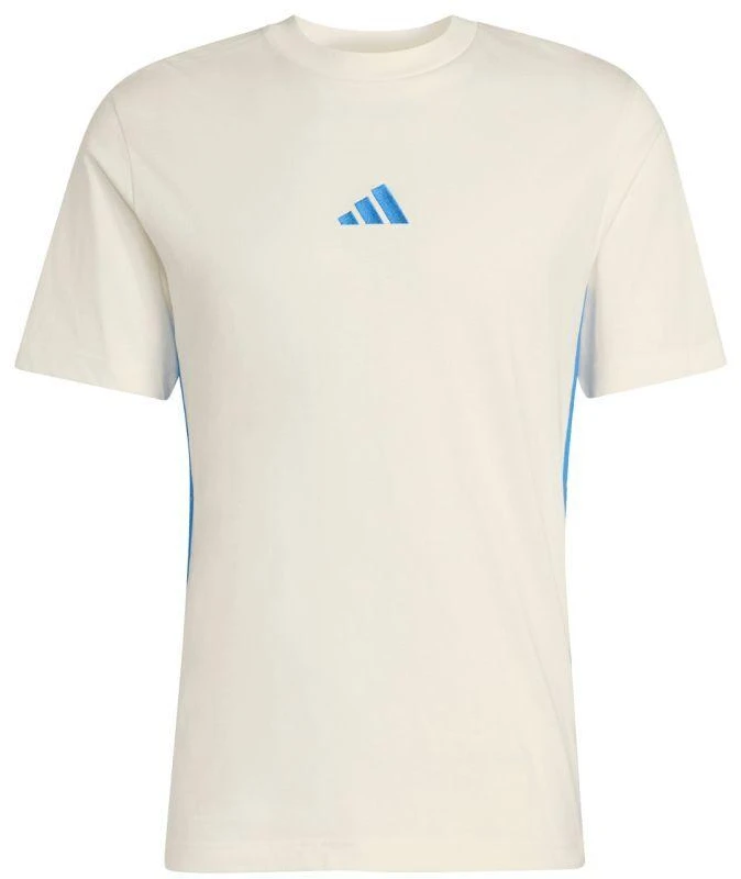 Vyrų adidas Essentials 3 Juostų marškinėliai, kreminiai KC0888