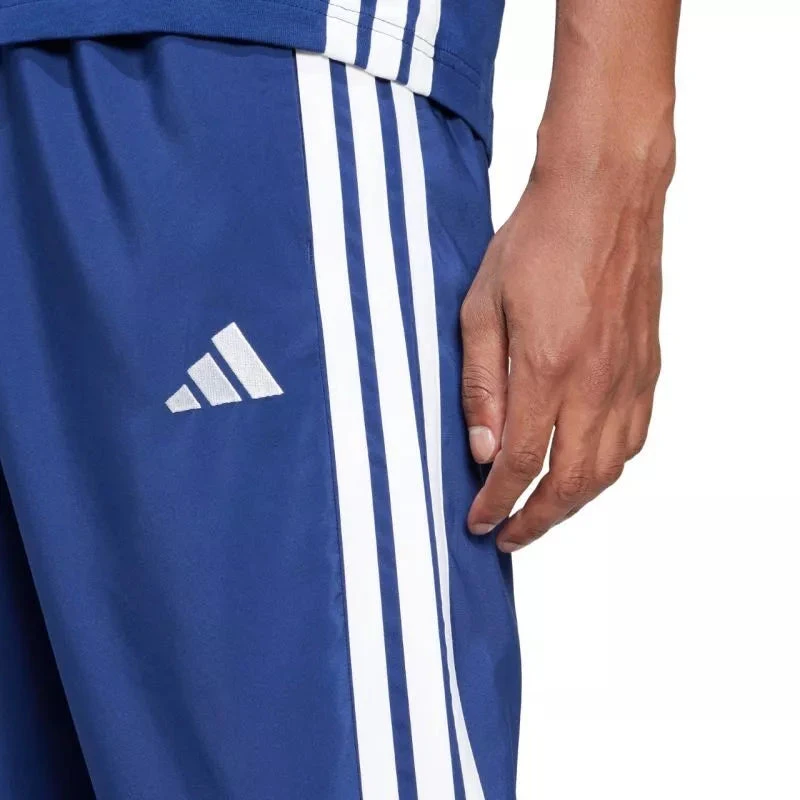 Vyrų adidas Essentials 3-Stripes Stanford kelnės su atviru kraštu Mėlyna JE6400
