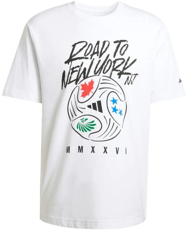 Vyrų adidas FIFA World Cup 26™ Road to NYNJ marškinėliai su grafika, balti KB2535