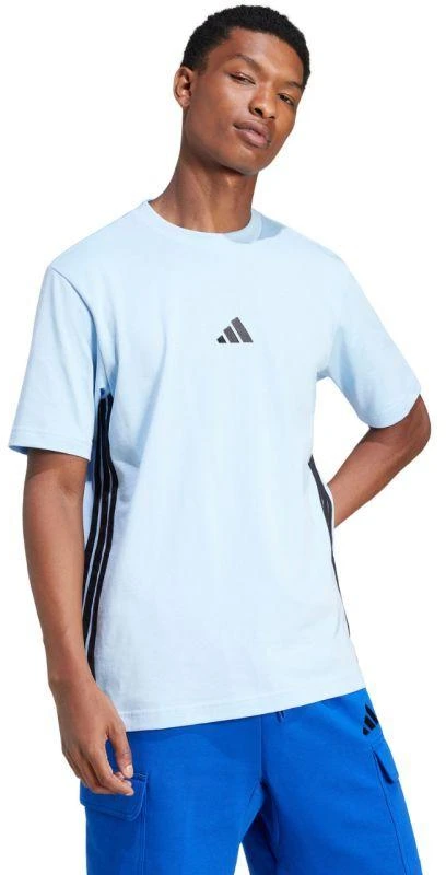 Vyrų „adidas“ marškinėliai „Essentials 3 Stripes“, mėlyni, JE6397