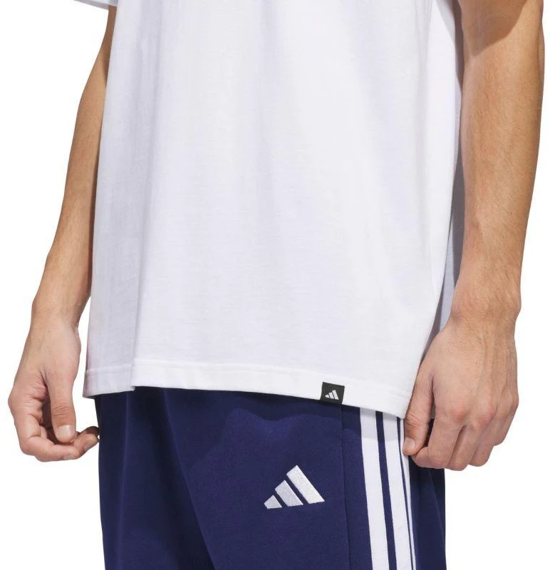 Vyrų adidas „Summer Heat“ grafinio dizaino marškinėliai balti JZ7545