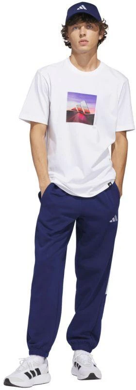 Vyrų adidas „Summer Heat“ grafinio dizaino marškinėliai balti JZ7545