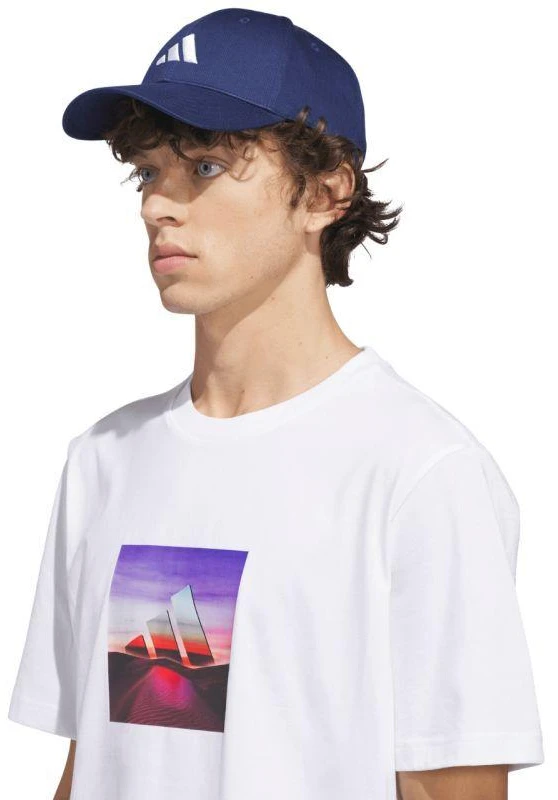 Vyrų adidas „Summer Heat“ grafinio dizaino marškinėliai balti JZ7545