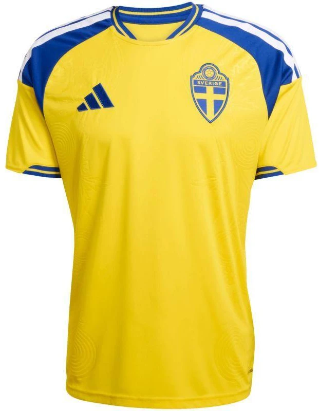Vyrų adidas Švedijos 26 namų aprangos marškinėliai, geltonos ir mėlynos spalvos JM5814