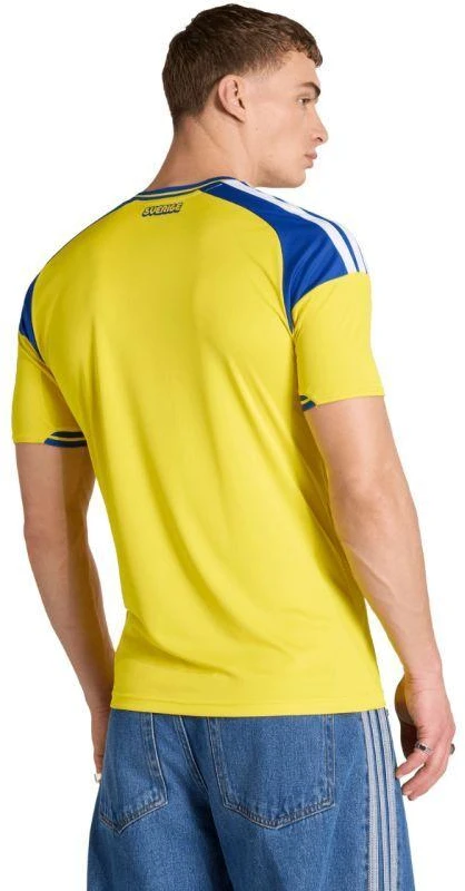Vyrų adidas Švedijos 26 namų aprangos marškinėliai, geltonos ir mėlynos spalvos JM5814
