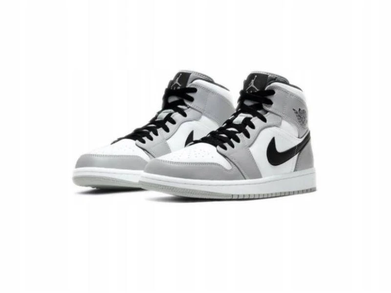 Vyrų Air Jordan 1 Mid Light Smoke Pilkas batai - 554724-092